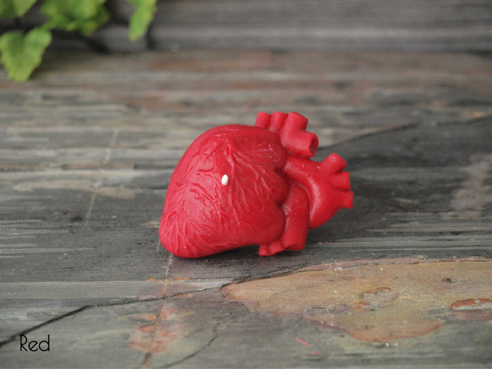 Anatomical Heart Candle - Unscented Red Soy Candle - Custom Decorative Candle - Loverin Crafts