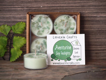 Load image into Gallery viewer, Aventurine Gemstone Tealights - Unscented Light Seafoam Green Tealight Soy Candles