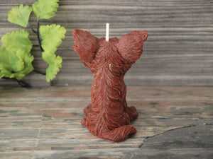 Long-Haired Chihuahua Candle - Unscented Brown Soy Candle - Custom Decorative Candle - Loverin Crafts
