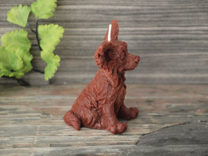 Long-Haired Chihuahua Candle - Unscented Brown Soy Candle - Custom Decorative Candle - Loverin Crafts