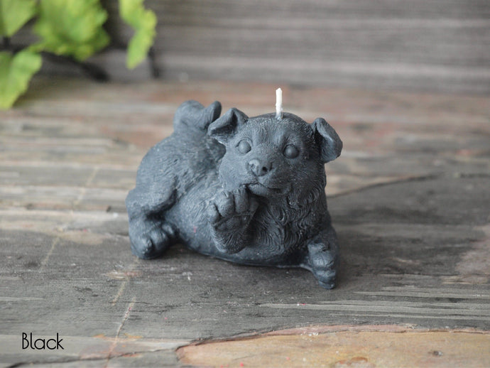 Dog with One Paw Up Candle - Unscented Black Soy Candle - Custom Decorative Candle - Loverin Crafts