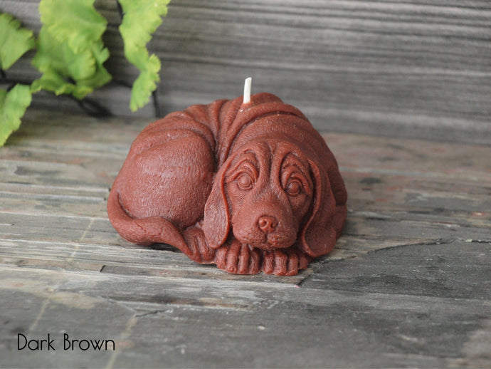 Dog Candle - Unscented Brown Soy Candle - Custom Decorative Candle - Loverin Crafts