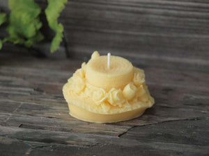 Sun Hat Birthday Candle - Unscented Yellow Soy Candle - Custom Decorative Candle - Loverin Crafts