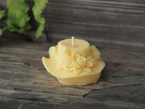Sun Hat Birthday Candle - Unscented Yellow Soy Candle - Custom Decorative Candle - Loverin Crafts